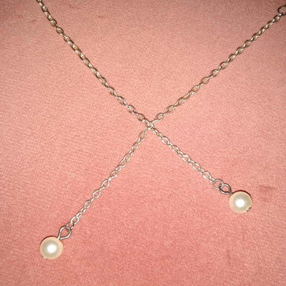 Long Pearl Chain Dangle Earrings Minimalist Solid 925 Sterling Silver Ear Wires - Picture 5 of 7